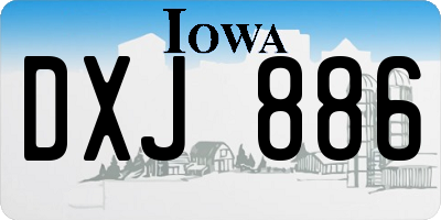 IA license plate DXJ886