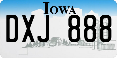 IA license plate DXJ888