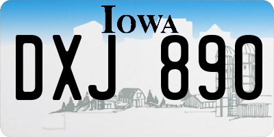 IA license plate DXJ890