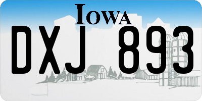 IA license plate DXJ893