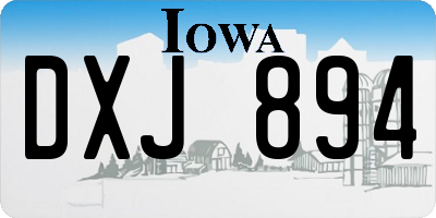 IA license plate DXJ894