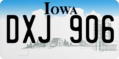 IA license plate DXJ906