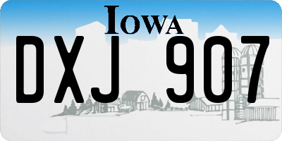 IA license plate DXJ907