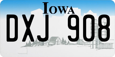 IA license plate DXJ908