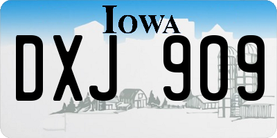 IA license plate DXJ909