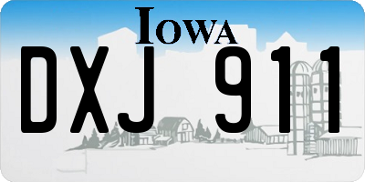 IA license plate DXJ911