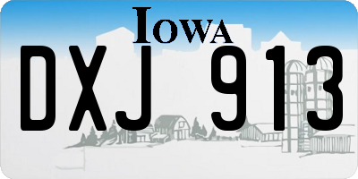 IA license plate DXJ913