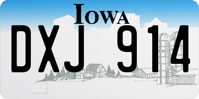 IA license plate DXJ914