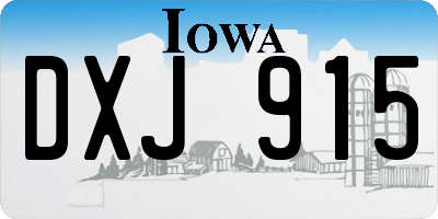 IA license plate DXJ915