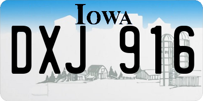 IA license plate DXJ916