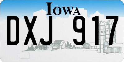 IA license plate DXJ917