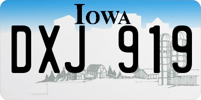 IA license plate DXJ919