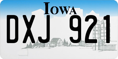 IA license plate DXJ921