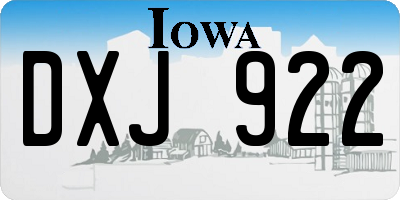 IA license plate DXJ922