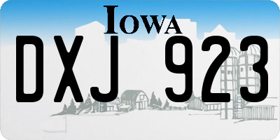 IA license plate DXJ923