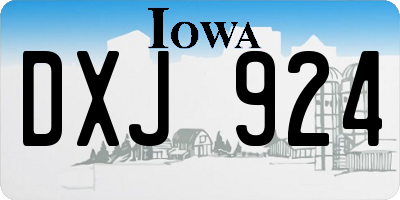 IA license plate DXJ924