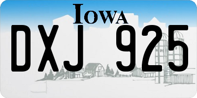 IA license plate DXJ925