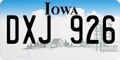 IA license plate DXJ926