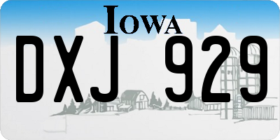 IA license plate DXJ929