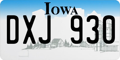 IA license plate DXJ930