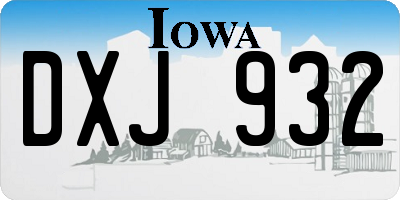 IA license plate DXJ932