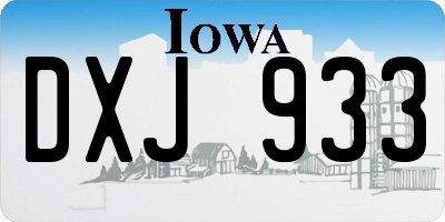 IA license plate DXJ933