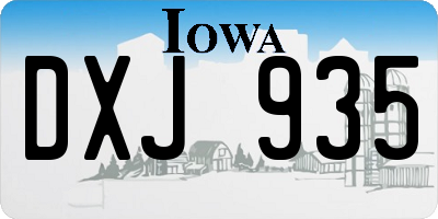 IA license plate DXJ935