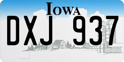 IA license plate DXJ937