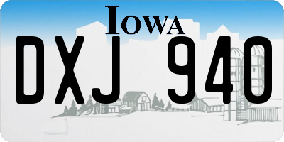 IA license plate DXJ940