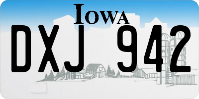 IA license plate DXJ942