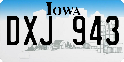 IA license plate DXJ943