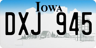IA license plate DXJ945