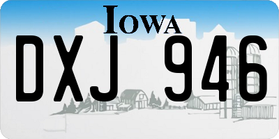 IA license plate DXJ946