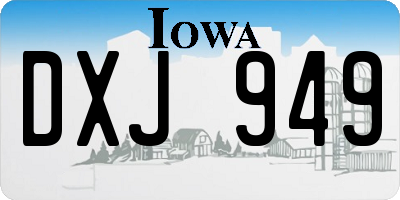 IA license plate DXJ949