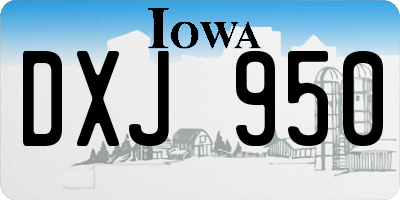 IA license plate DXJ950