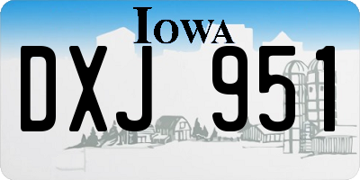 IA license plate DXJ951