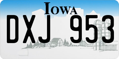 IA license plate DXJ953