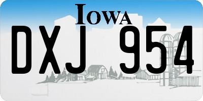 IA license plate DXJ954