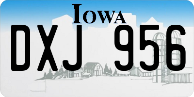 IA license plate DXJ956