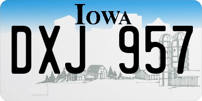 IA license plate DXJ957