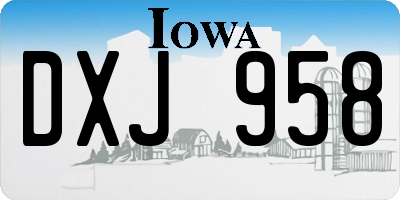 IA license plate DXJ958