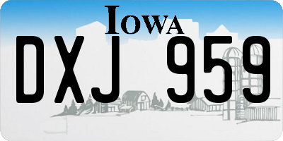 IA license plate DXJ959