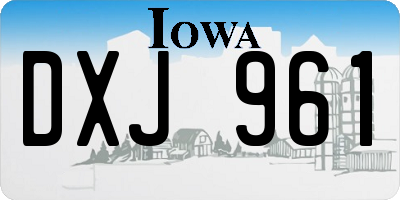 IA license plate DXJ961