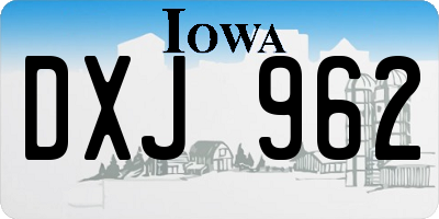 IA license plate DXJ962