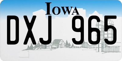 IA license plate DXJ965