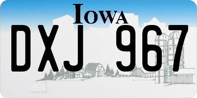 IA license plate DXJ967