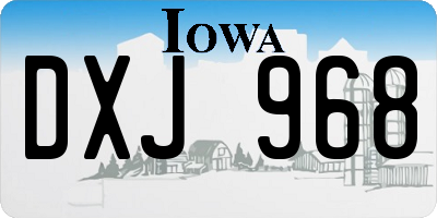 IA license plate DXJ968