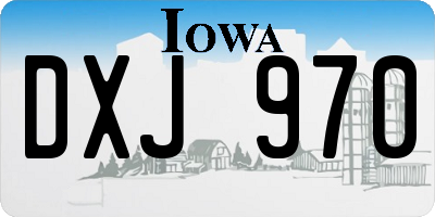 IA license plate DXJ970