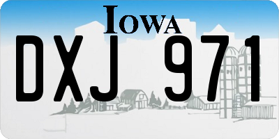 IA license plate DXJ971