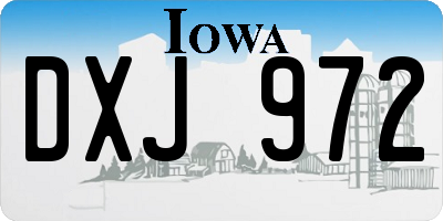 IA license plate DXJ972